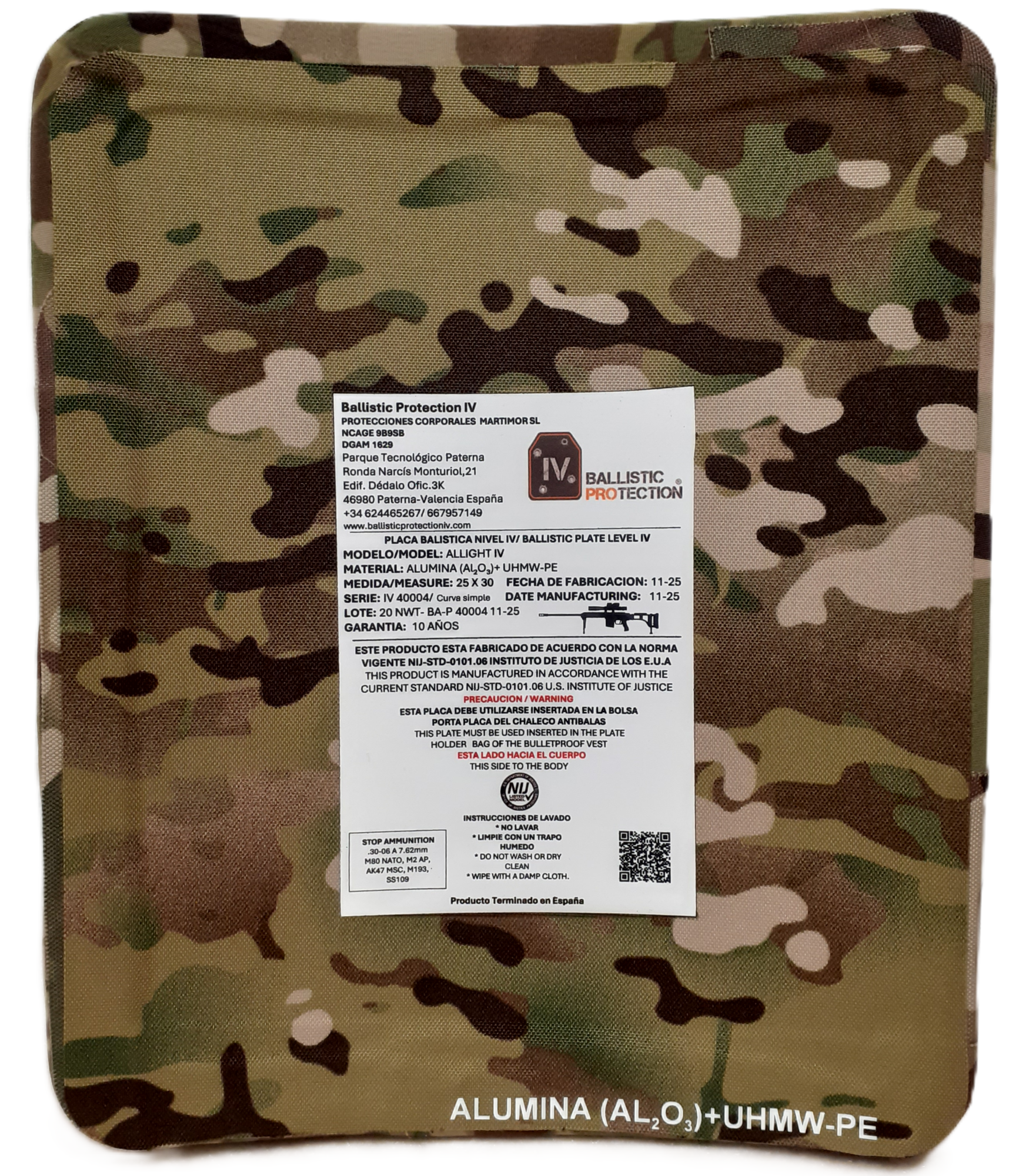 Placas Antibalas Nivel IV MULTICAM BALLISTIC PROTECTION IV